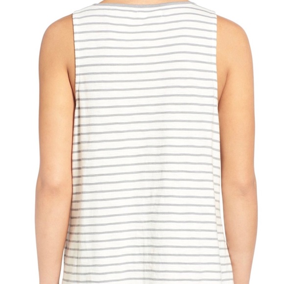 Madewell Forward Seam Stripe Dusk Grey Tank - Picture 2 of 6